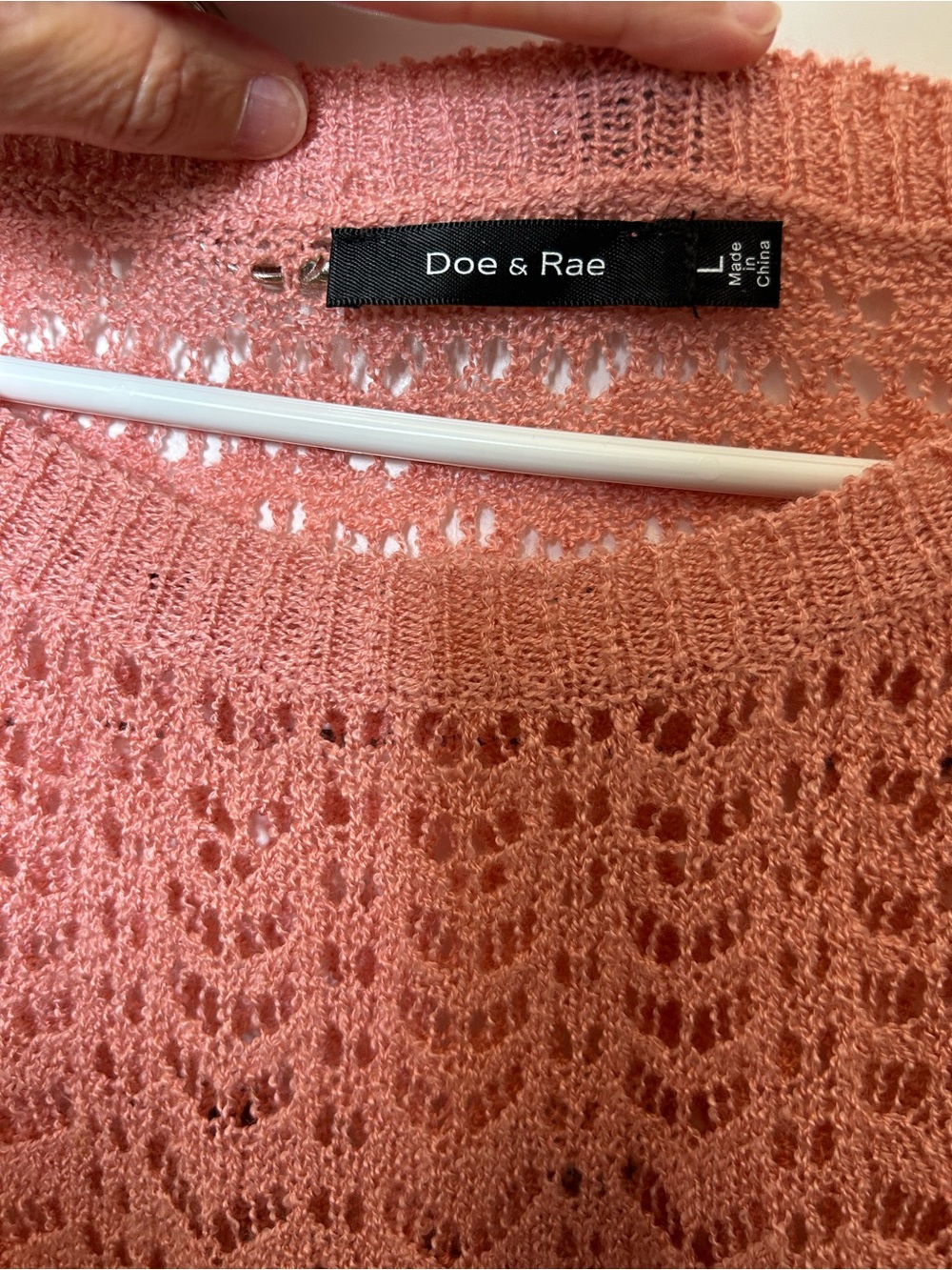 Doe & Rae Open-Knit Scoop Neck Sweater in Dusty Rose - Picture 2 of 3